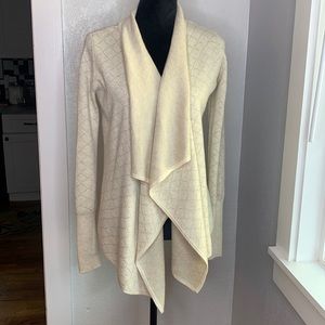 peony cream gold cascade open front knit Wool Blend Sweater Cardigan